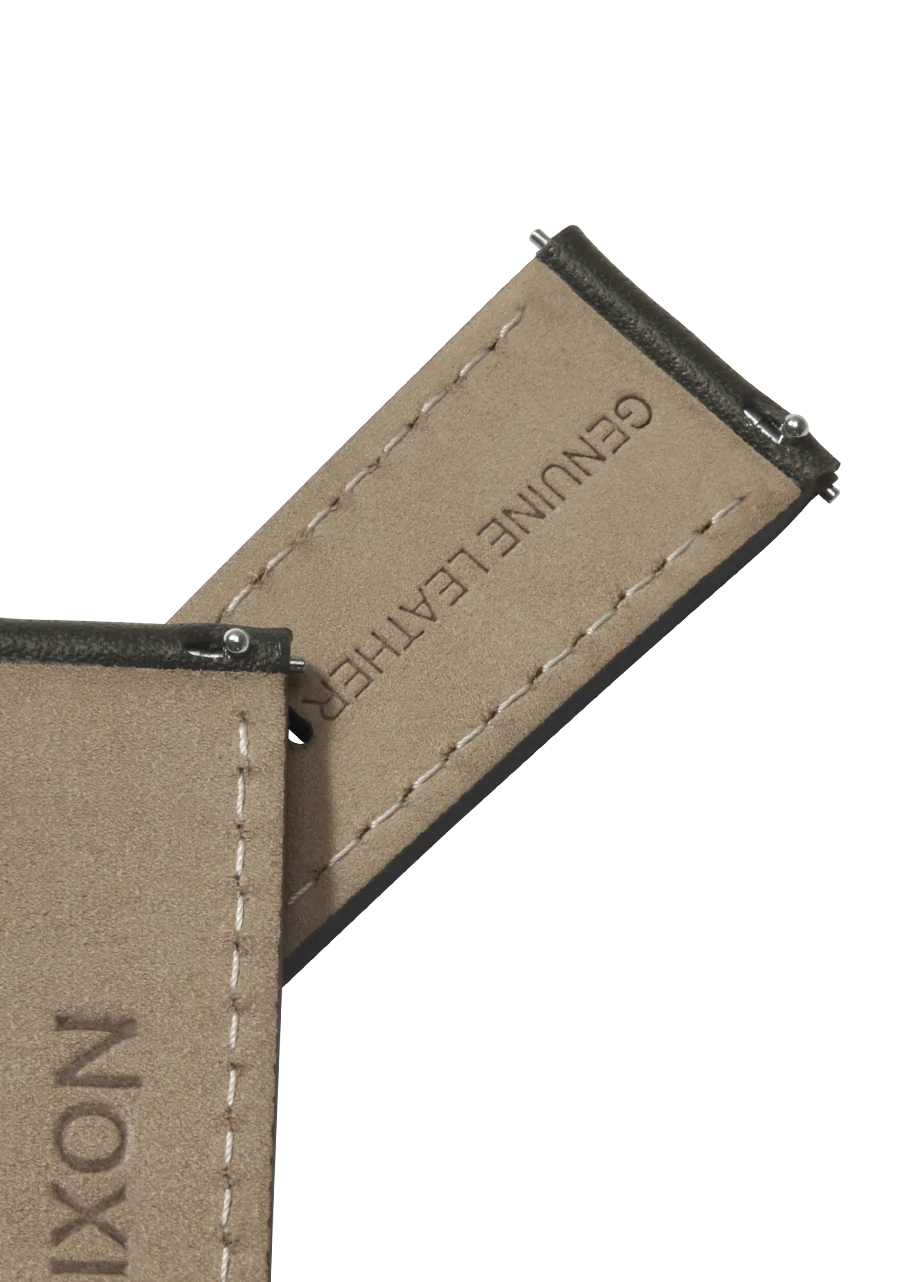 20mm Stitched Leather Band - Dark Olive - Image 3