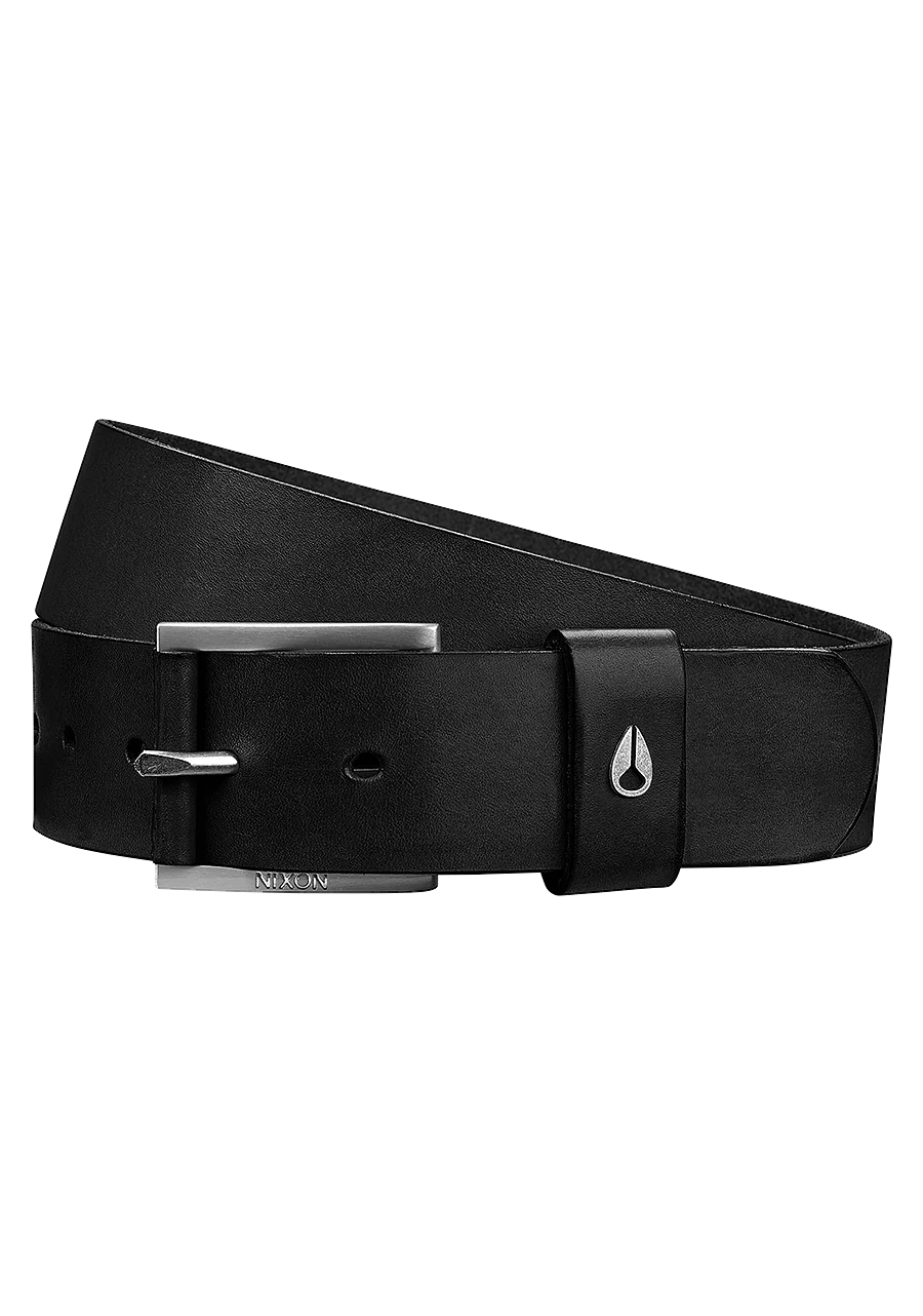 Americana Leather Belt - Black / Silver