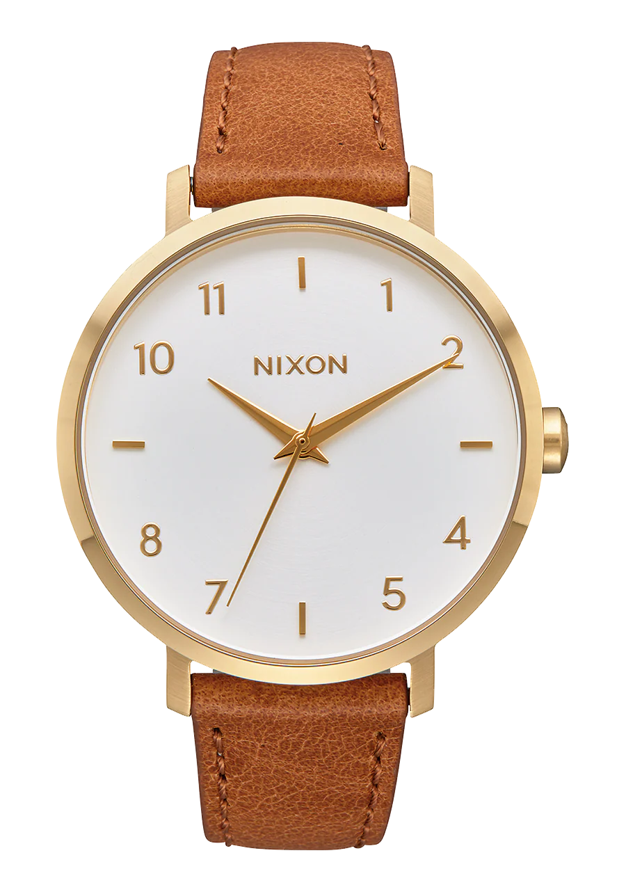 Arrow Leather - Gold / White / Saddle
