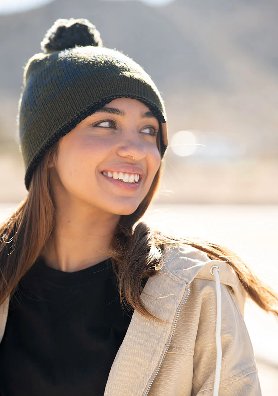 Meister Wool Pom Beanie - Olive / Multi - Image 6