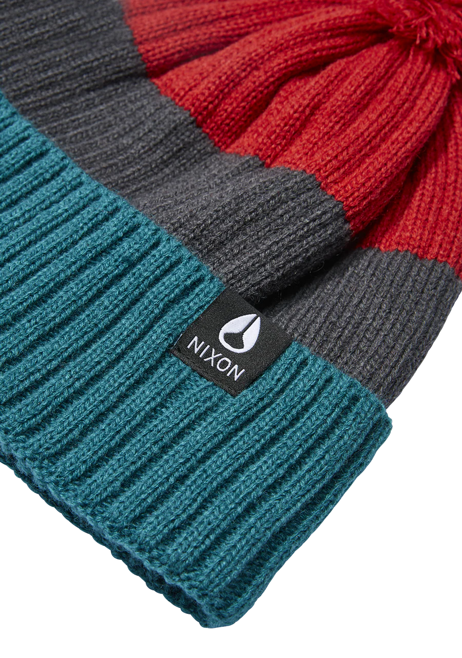 Schrader Pom Beanie - Dark Cedar / Red - Image 2
