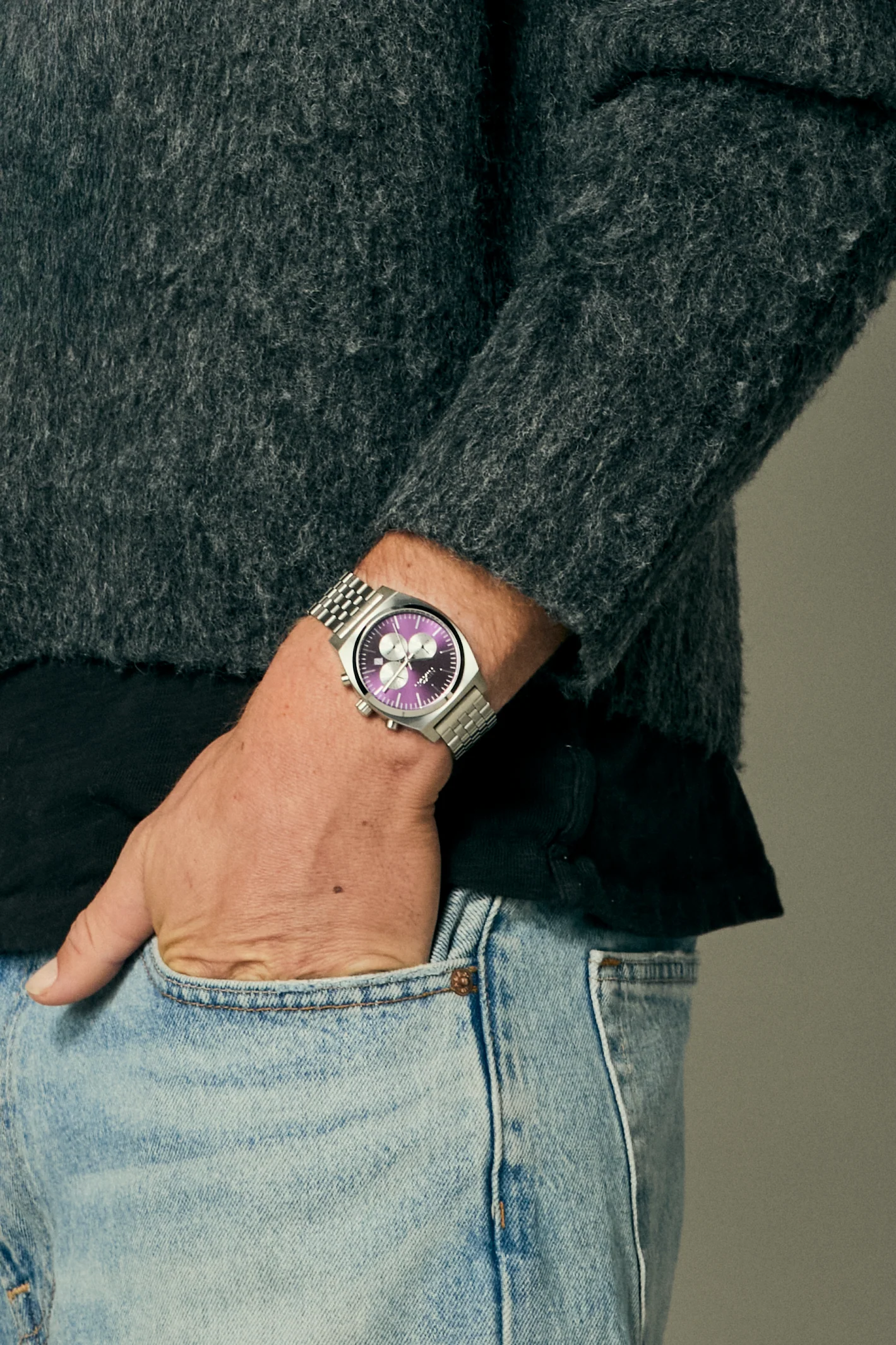 Time Teller Chrono - Silver / Purple Sunray - Image 9
